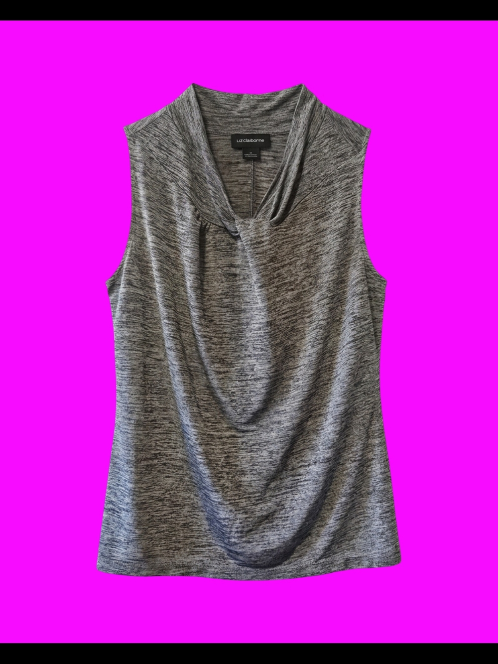 Liz Claiborne Draped Neck Sleeveless Top - Size: LG